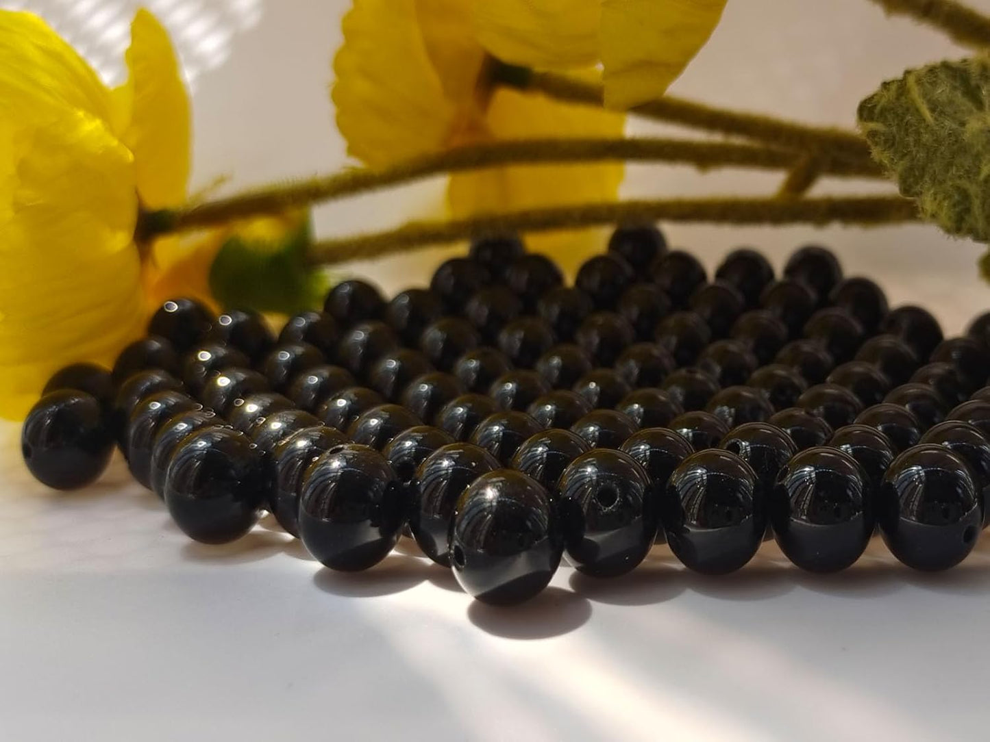 Stone Beads 6mm 140pcs Black Agate Beads Round Loose Gemstones Beads for Bracelet Necklace Jewelry Making (6mm, 60621 Black Agate)