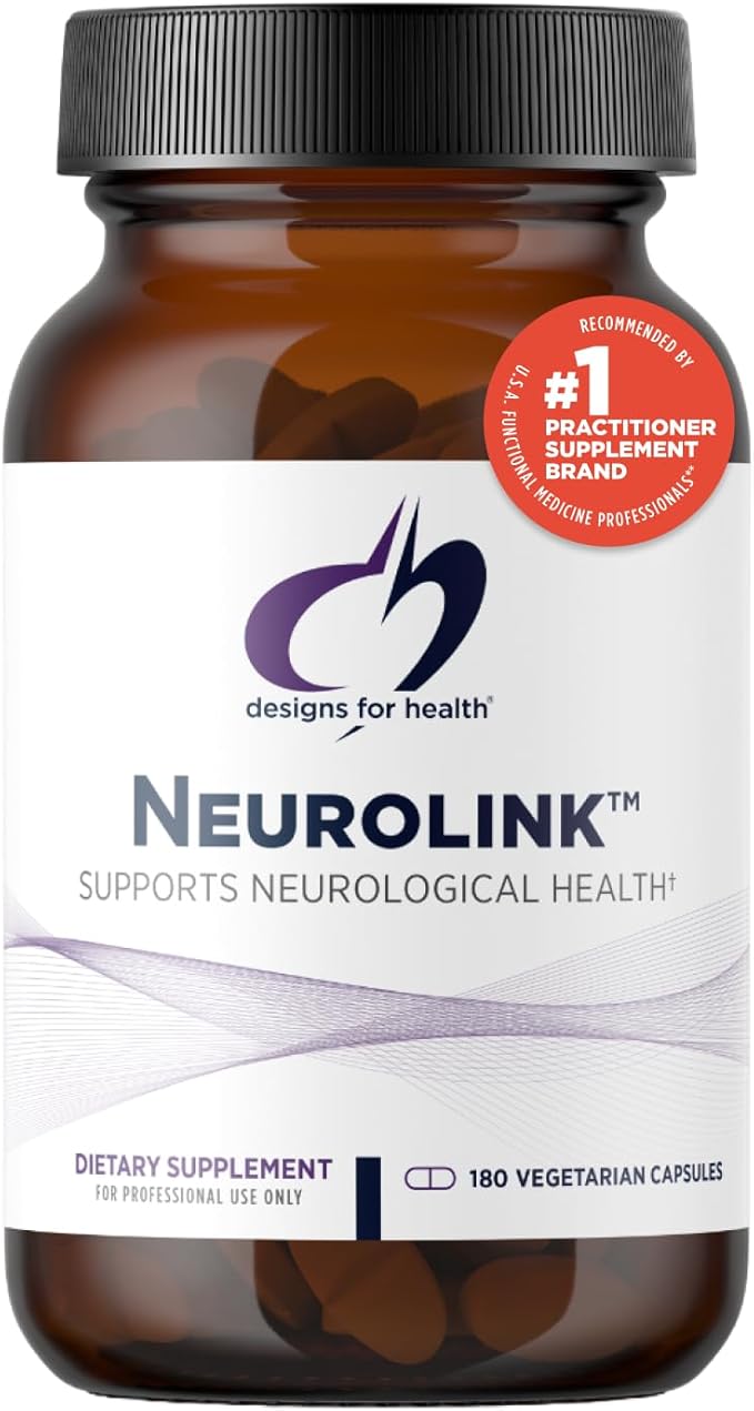 Designs for Health Neurolink - L-Tyrosine, GABA, 5-HTP, Inositol + Taurine Supplement - Designed to Support Mood, Neurological + Cognitive Health - Non-GMO (180 Capsules)
