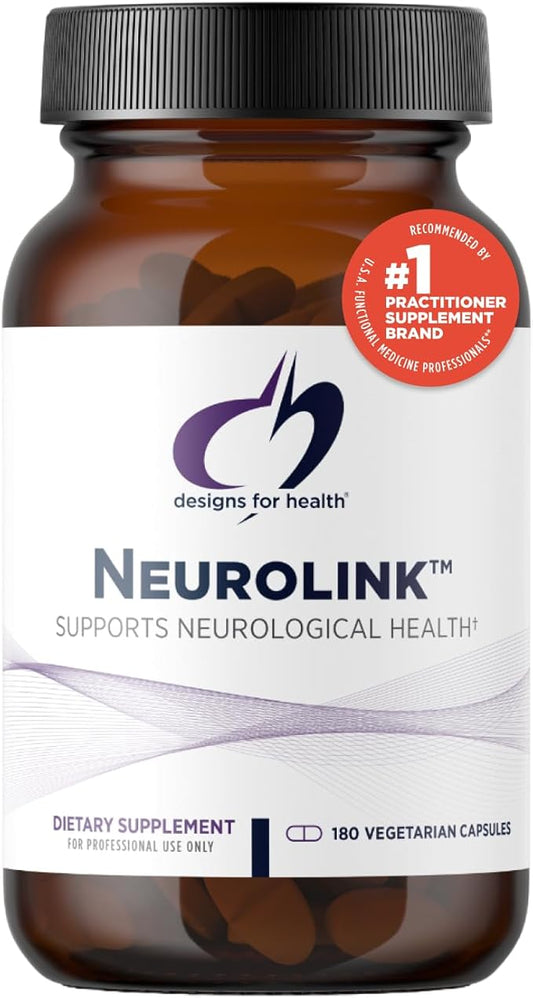 Designs for Health Neurolink - L-Tyrosine, GABA, 5-HTP, Inositol + Taurine Supplement - Designed to Support Mood, Neurological + Cognitive Health - Non-GMO (180 Capsules)
