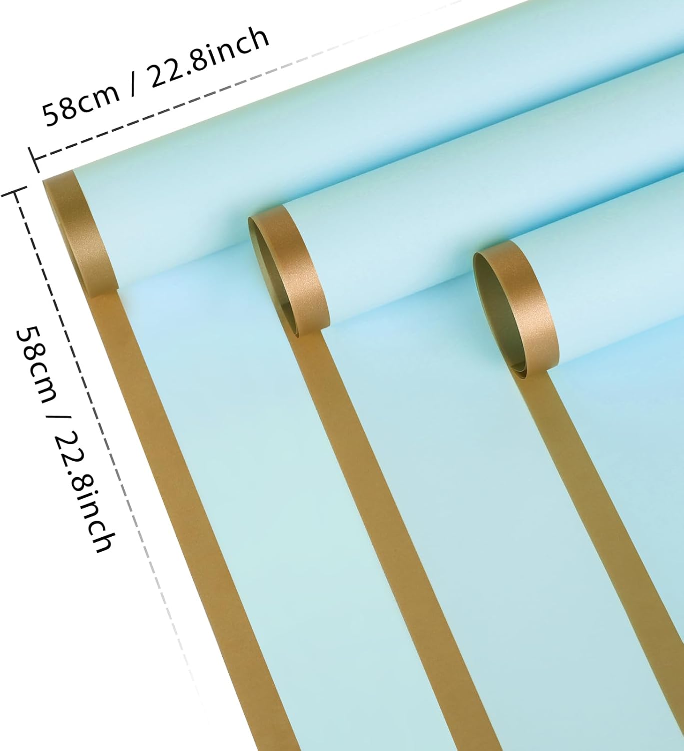 NESCCI 20 Sheet Flower Wrapping Paper - Waterproof Floral Bouquet Wrapping Paper, Florist Supplies Packaging Paper for Wedding Birthday Gift DIY (Light blue)