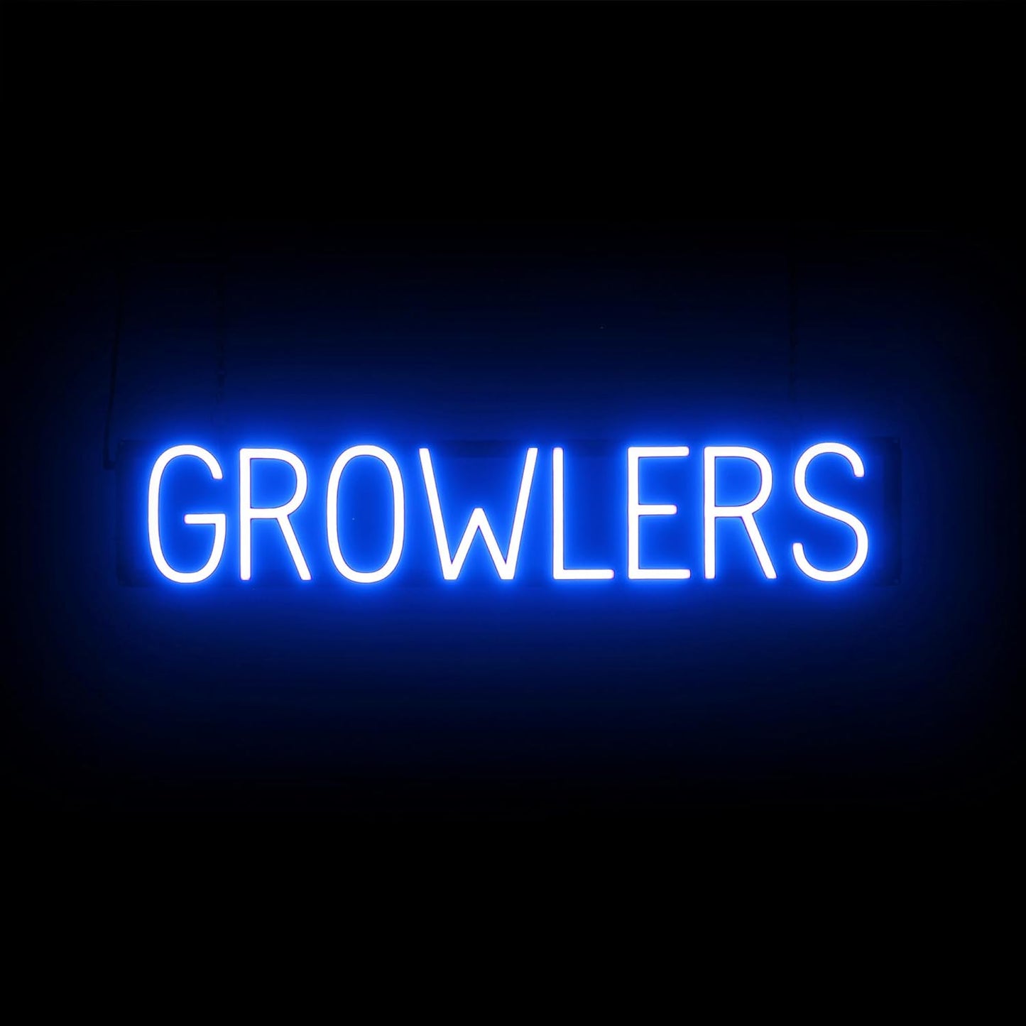 SpellBrite GROWLERS Sign | Beer-Related Sign with Neon Look, Blue LED Light Source | 33.0" x 6.3"