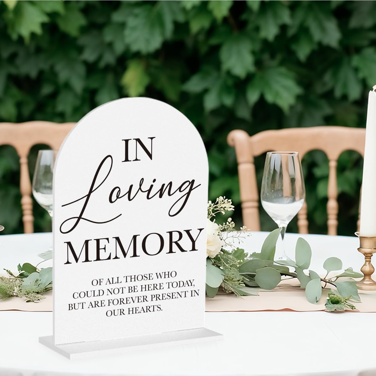 In Loving Memory Wedding Sign, Wedding Engagement Bridal Shower Reception Event Party Table Desk Acrylic Decor