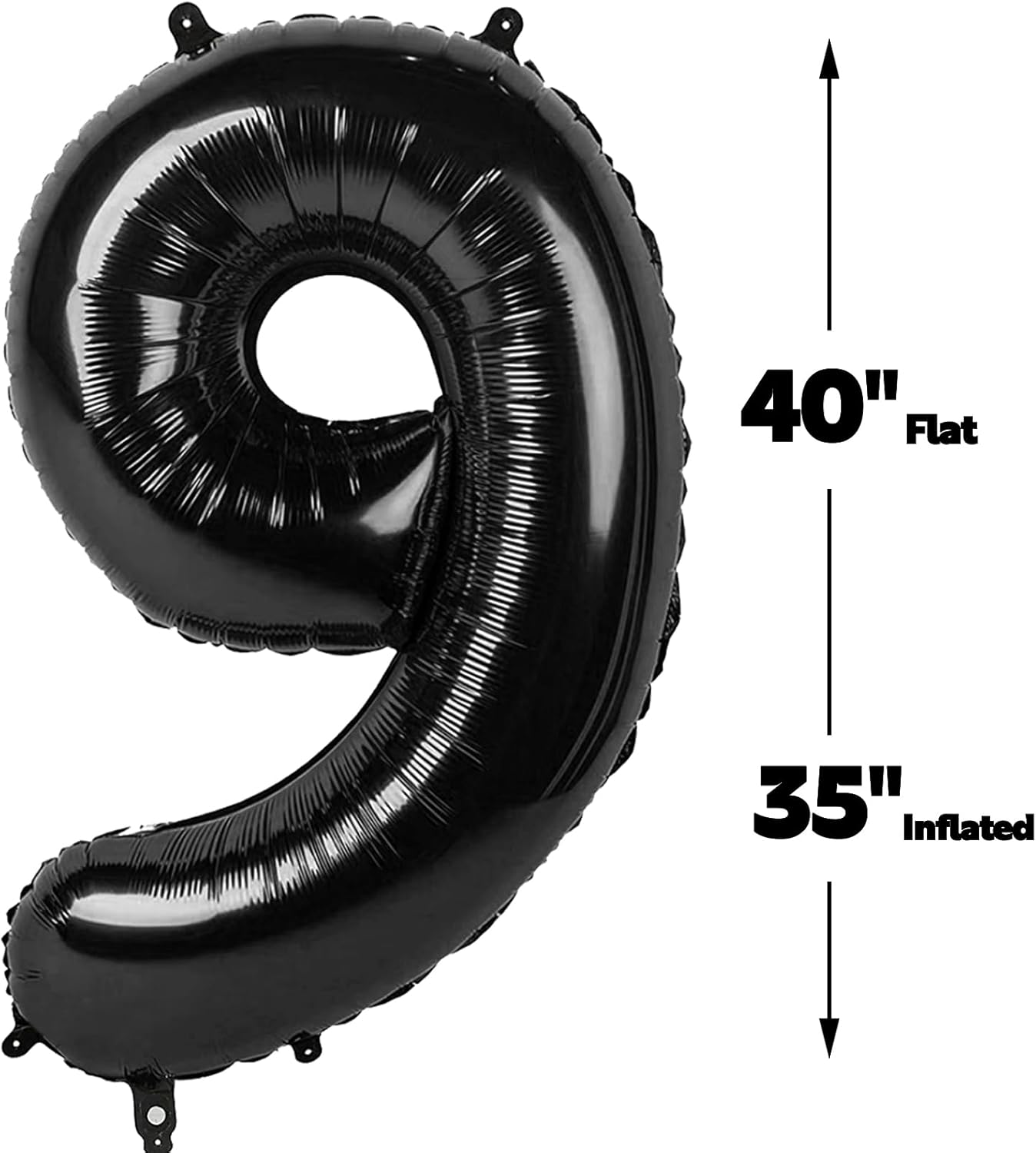 Foil 40 Inch Big Black 19 Balloon Number, Giant Happy 19 Birthday Party Supplies, Large 19 Balloons Anniversary Party Engagement Decorations