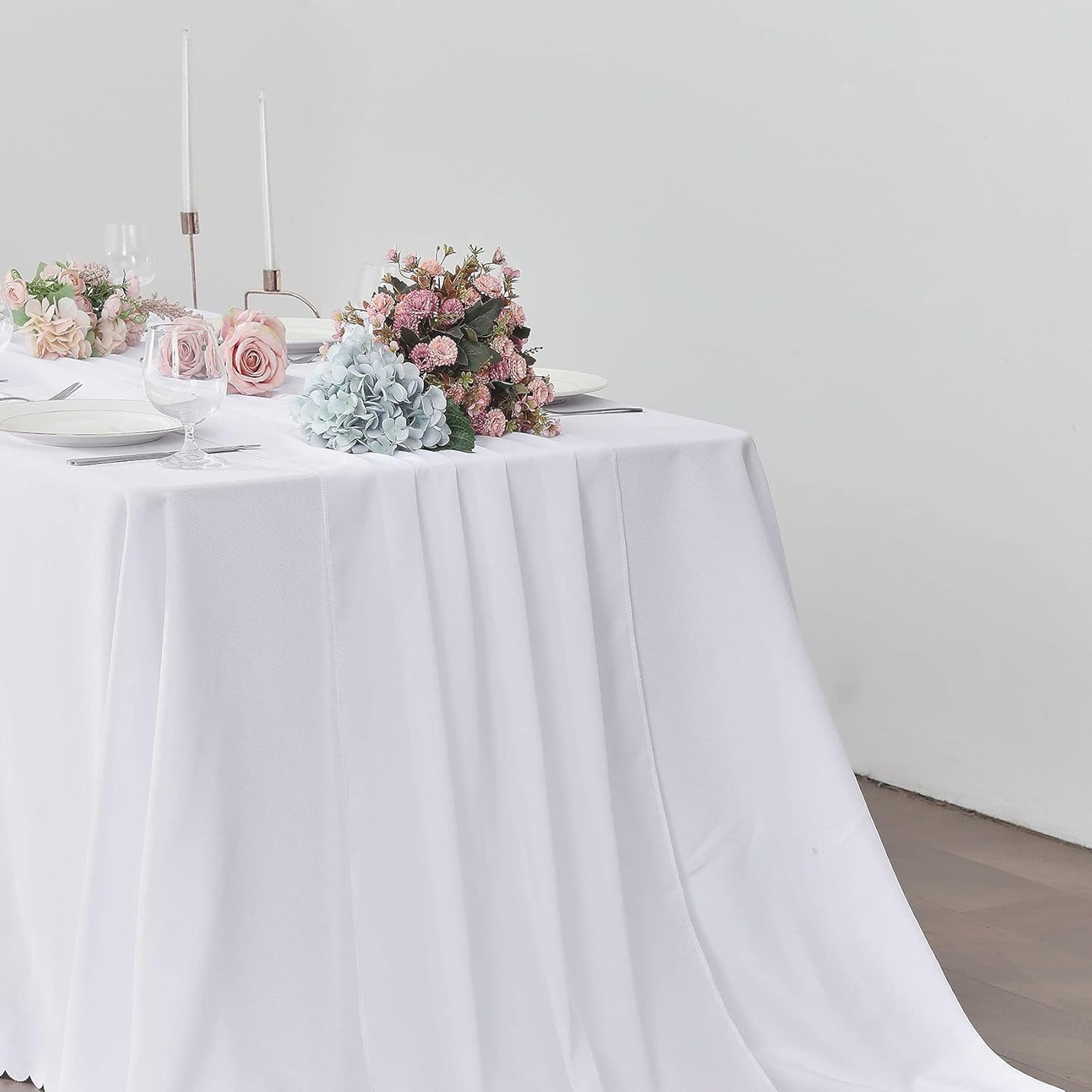 2 Pack 10Ft White Chiffon Table Runner Sheer 29x120 Inch for Romantic Wedding Decor Bridal & Baby Shower Birthday Rustic Party Decoration