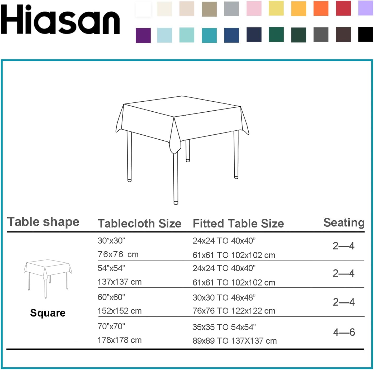 Hiasan Rose Pink Tablecloth for Square Tables - Waterproof and Spillproof Washable Fabric Table Cloth for Dining Room Kitchen Party, 60 x 60 Inch