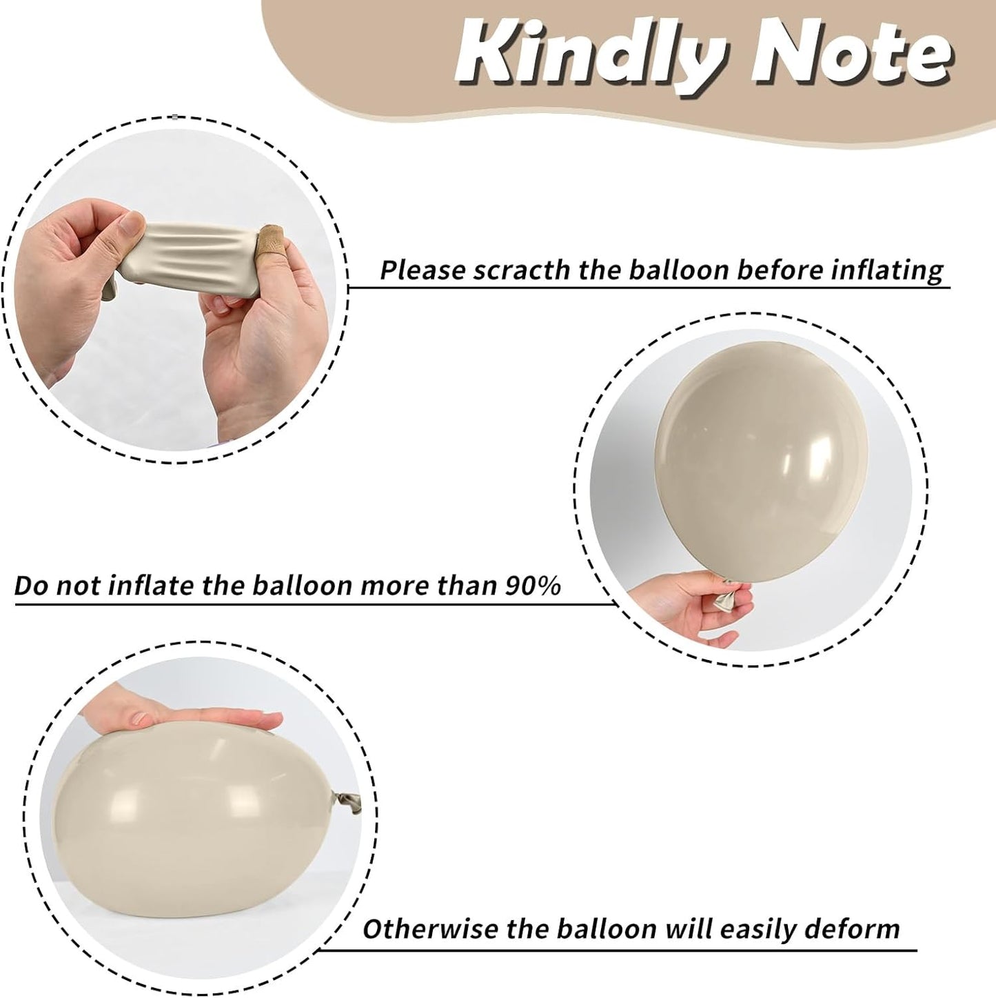 Beige White Gold Balloons,12 Inchs Sand White Metallic Champagne Clear Bride Balloons for Girls Wedding Anniversary Bachelorette Party Boho Bridal Shower Birthday Decorations