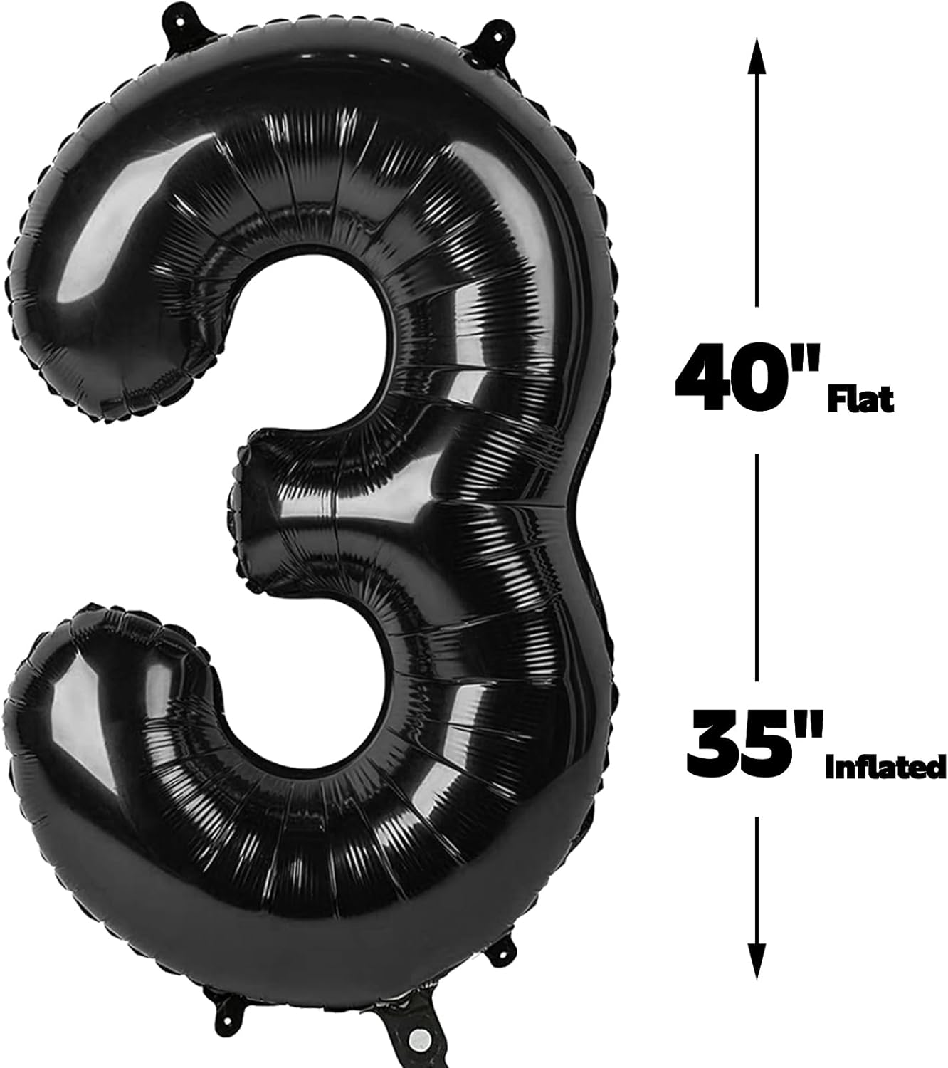 Black Number 30 Balloon, 40 Inch, Birthday Party Decorations, Graduation Supplies