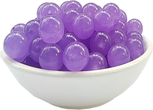 Stone Beads 6mm 140pcs Light Purple Chalcedony Beads Round Loose Gemstones Beads for Bracelet Necklace Jewelry Making (6mm, 60629 Light Purple Chalcedony)