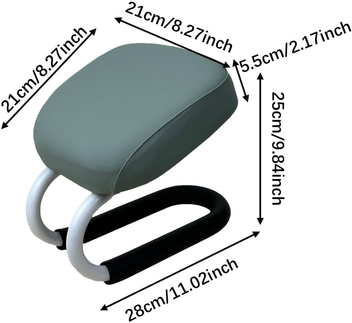 1 Kneeling Meditation Bench, Ergonomic Meditation Stool with Anti-Slip Pad, Metal Frame & PU Leather Sponge pad, Portable for Stretching Exercise, Mindfulness, Adults, Light Turquoise