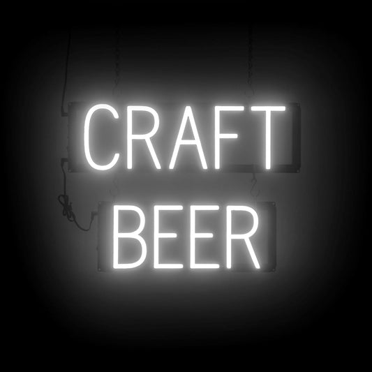 SpellBrite CRAFT BEER Sign | Beer-Related Sign with Neon Look, White LED Light Source | 20.5" x 15.0"