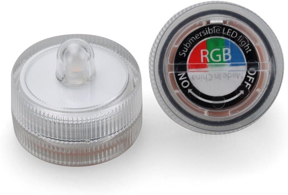 Submersible LED Lights cr2032 Battery Powered Underwater Waterproof LED Tea Light Candles for Events Wedding Centerpieces Vase Floral Xmas Holidays Home Decor Lighting(Pack of 12) (Multi-colored)