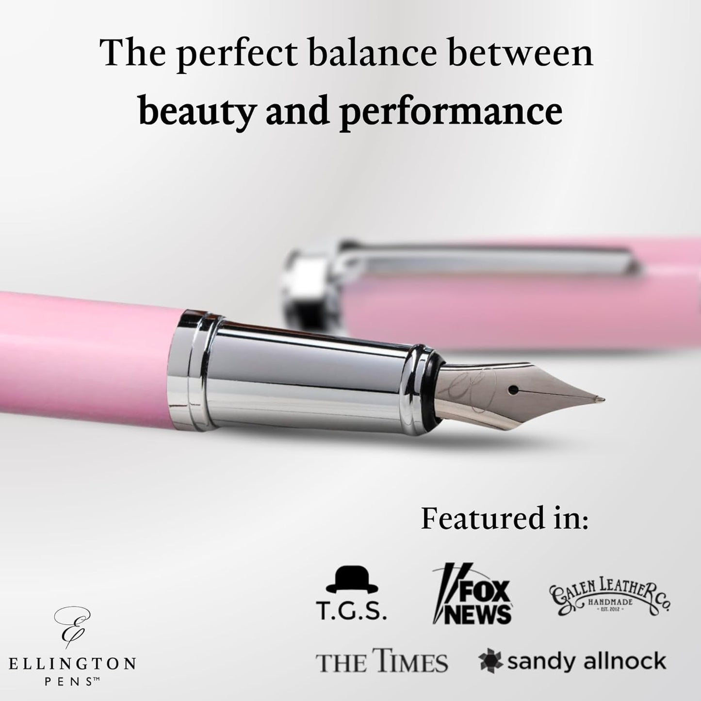 Ellington Pens Luxury Fountain Pen Set- Fountain Pens for Writing - Smooth Fine Nib - Includes Refillable Ink Converter, 3 Ink Cartridges [Black & Blue], Gift Box - Elegant Calligraphy