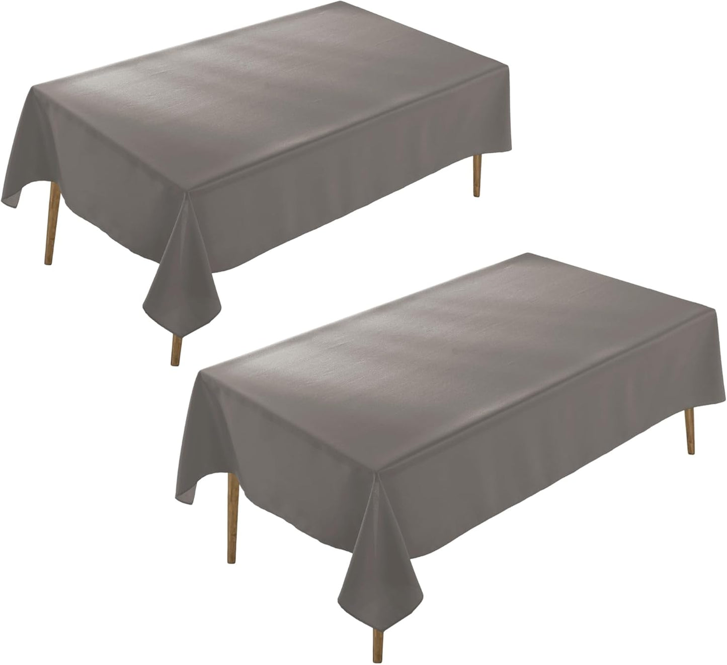 Craft And Party 2 Pack Rectangle Tablecloth, 60 x 102 Inch Charcoal Washable Tablecloth for Home, Party, Wedding or Restaurant Use