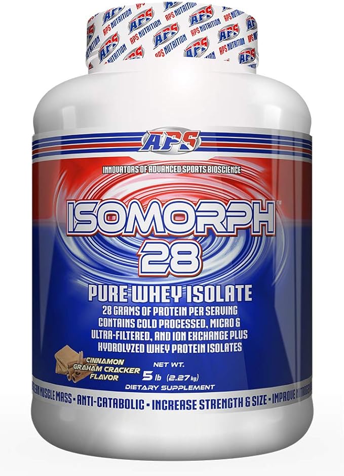 APS Nutrition Isomorph 28 Protein Powder | Pure Whey Isolate | Cold Pressed, Ultra- Filtered, & Ion Exchange Isolates | 28g Protein | 5 Pound (Cinnamon Graham Cracker)