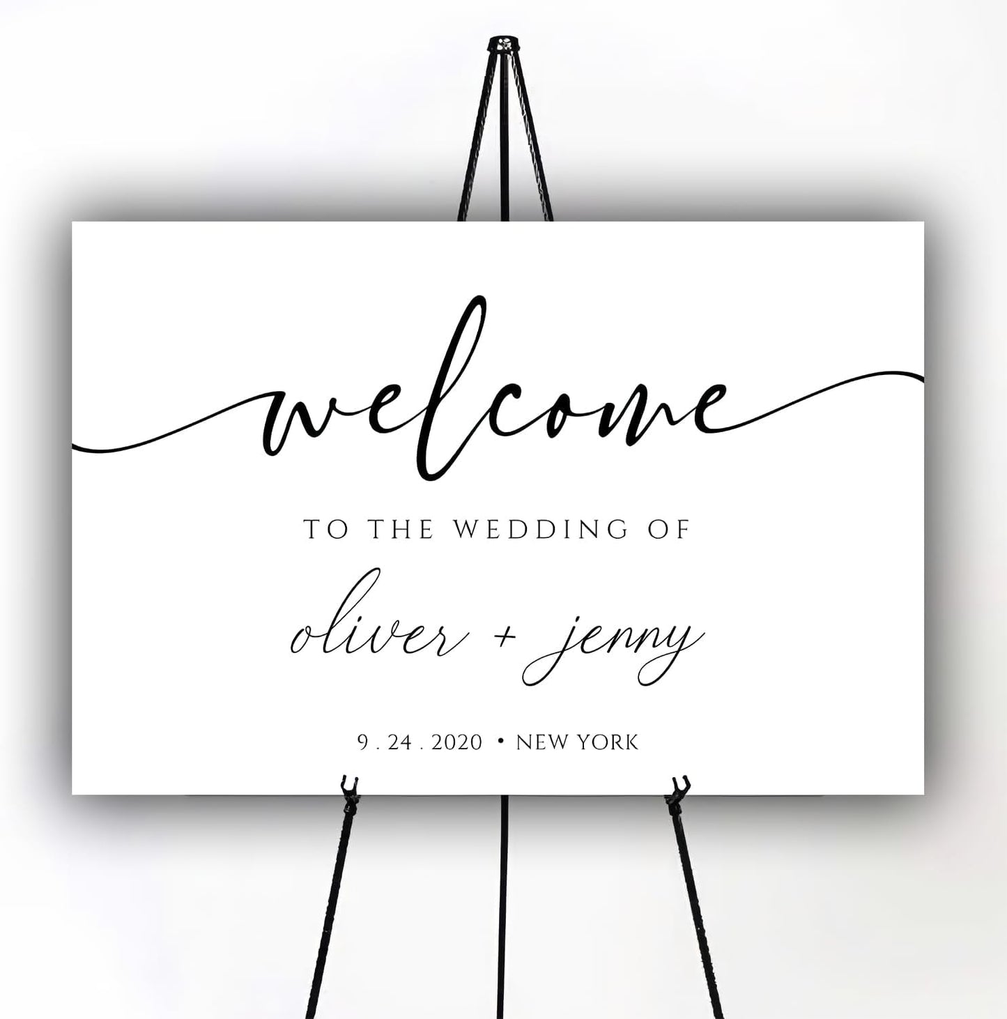 Generic Personalized Wedding Welcome Sign, Modern Minimalist, 18x27 inches, Plastic, Wedding Guestbook