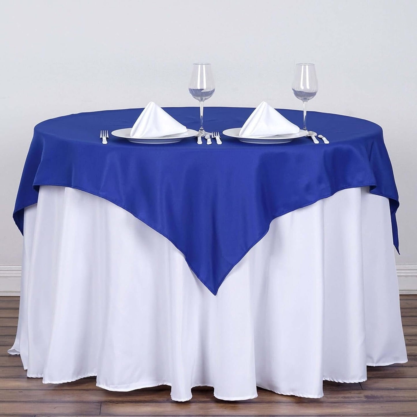 Efavormart 54x54 Royal Blue Wholesale Linens Seamless Polyester Square Linen Tablecloth for Wedding Banquet Party Restaurant