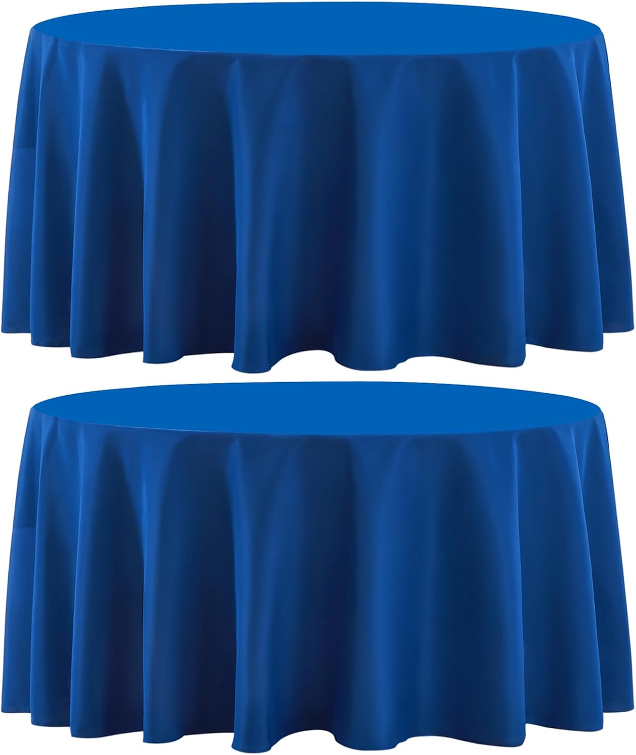 Round Tablecloth 2 Pack 90 Inch Royal Blue Tablecloths Washable Decorative Linen Polyester Table Clothes Cover for Dining Table Banquets Buffet Parties and Wedding