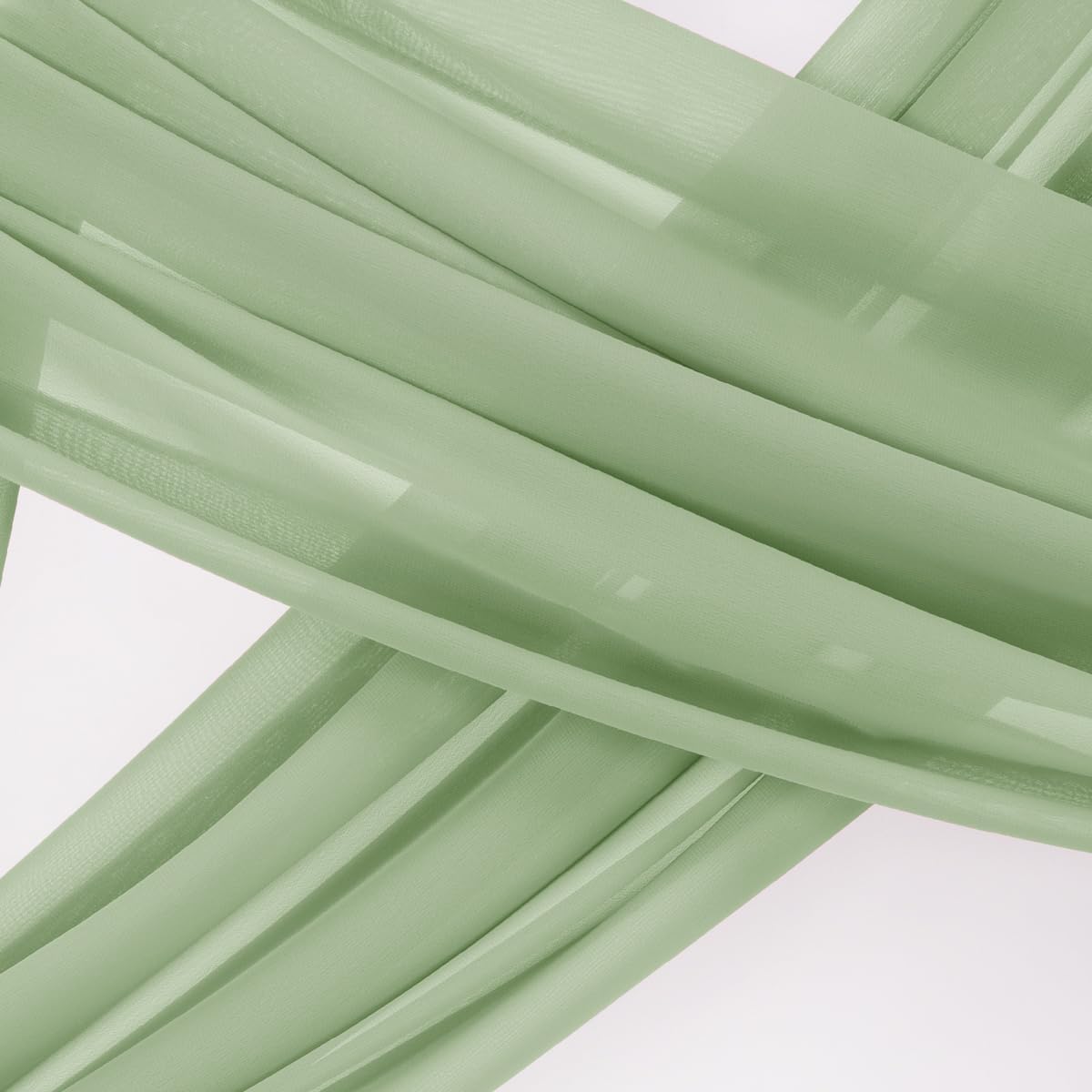 Socomi Wedding Arch Draping Fabric 2 Panels 29" x 19Ft Sage Green Sheer Chiffon Curtain Drapes 6 Yards for Wedding Ceremony Birthday Party Decoration