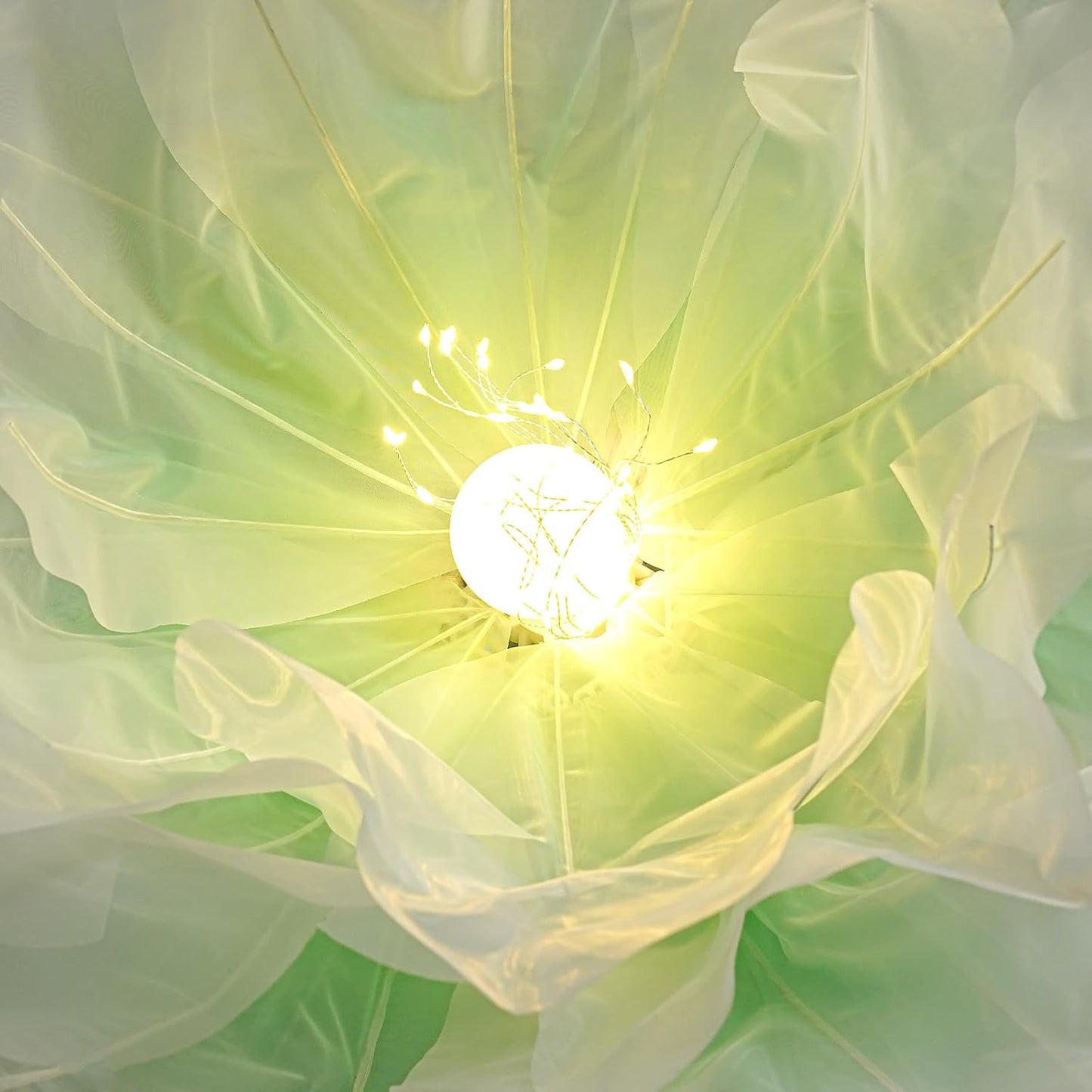 Wedding Giant Electric Artificial Flower, Auto Blooming Artificial Flowers with Lights, Large Peony Electric Flower Decor with Auto Open/Close for Home Wedding Party Decoration, Green