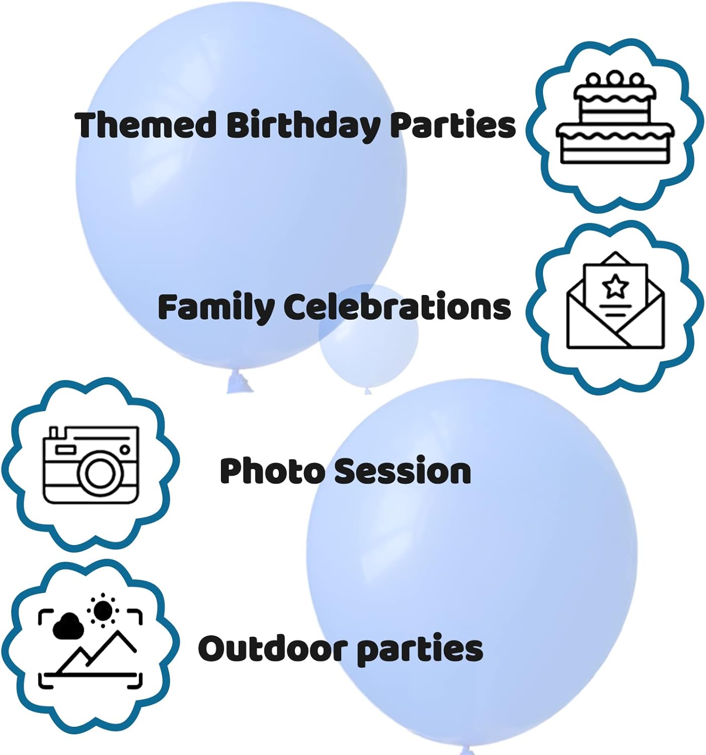 110pcs Blue Balloon 12 inch, Blue Latex Balloon for Birthday Party Baby Shower Wedding(with 2 Ribbons).