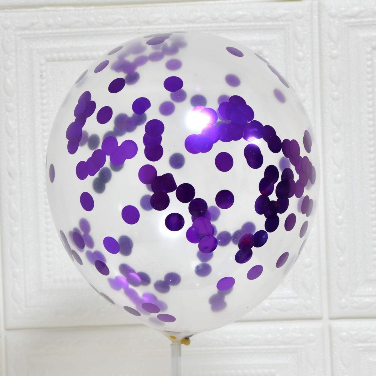 Purple Confetti Balloons, 12inch, 50 Pcs, Latex, Perfect for Birthdays, Unisex-Adults & Kids