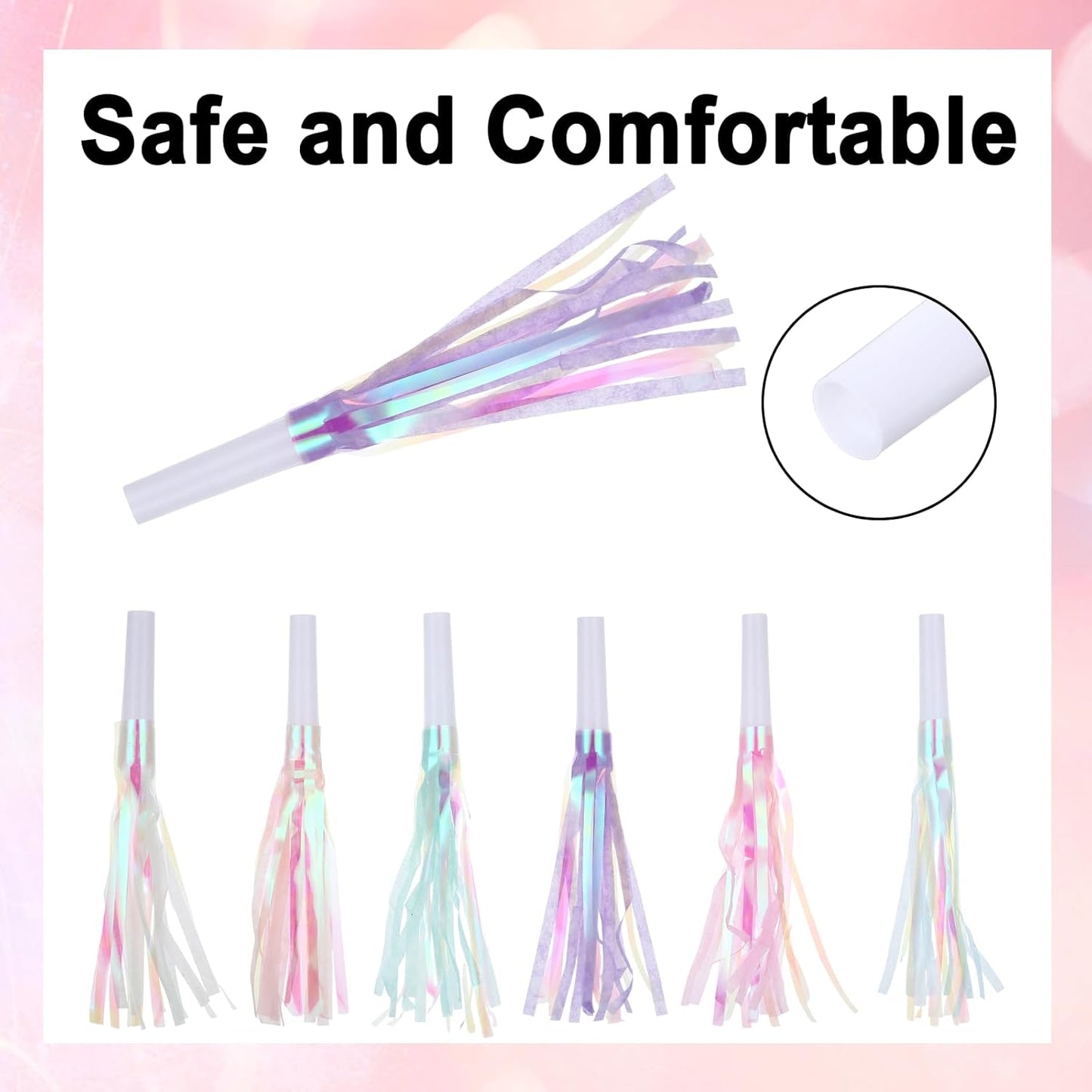 36 Pcs Mermaid Party Blowers, Glitter Fringed Noise Makers, Blow Horns for Mermaid Birsthday Favor Decorations, Celebrations, Graduation Events, Sporting Gatherings and More