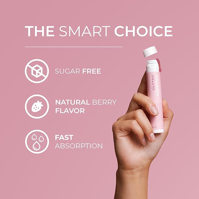 Collagen Deluxe 30 Shots x 2 I 8 Week Bundle I 12500 mg Marine Collagen (Type I & III) I Hyaluronic Acid, Biotin, Vitamin C I Sugar-Free - 8 Week Supply