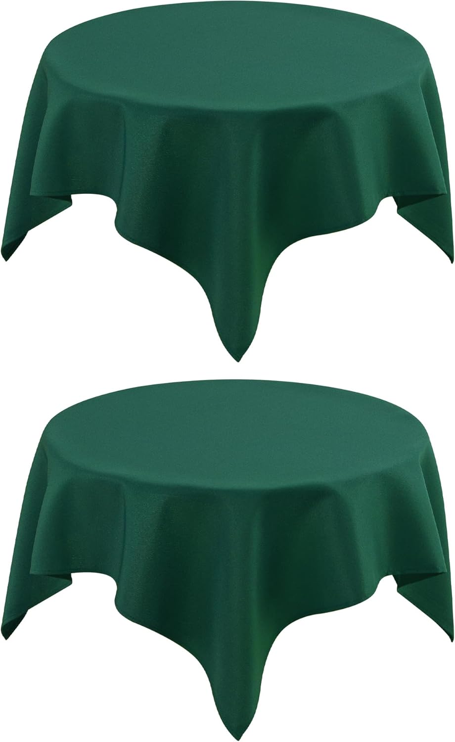 2 Pack Small Square Green Tablecloth 36X36 Inch, Polyester, Washable, Scratch Resistant, Stain Resistant