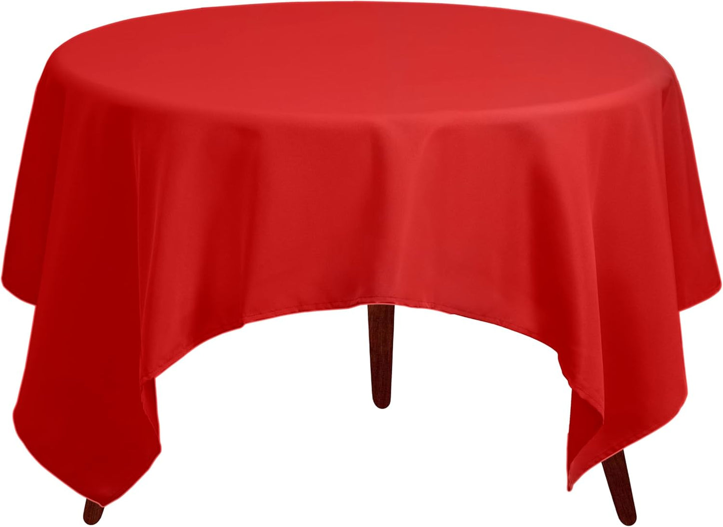 Gee Di Moda Square Tablecloth - 70 x 70 Inch Red Table Cloth for Medium Square or Round Tables - Heavy Duty Washable Fabric - for Buffet Table, Holiday Party, Dinner, Wedding & Baby Shower