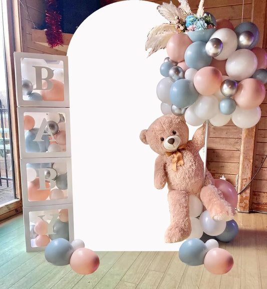 White Arch Cover - 4ft Wedding Arch & Backdrop - Stretchy Spandex Fitted Cover - Chiara Backdrop for Baby Shower & Birthday Decor