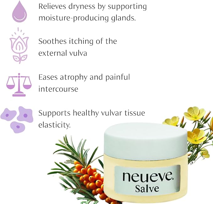 NeuEve Salve Age <70 Topical Cream for Menopause Relief, Vaginal Dryness, Irritation & Itching, All-Natural Ingredients | 0.7 oz | 3-Month Supply