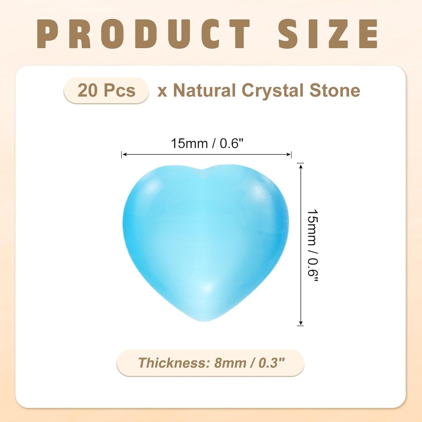 PATIKIL 20 Pcs Natural Heart Shaped Crystal Stone, 0.6 Inch Mini Polished Love Gemstone Crystal, Pocket Rock Engraved Worry Stones for Women Gifts Meditation, Bright Blue