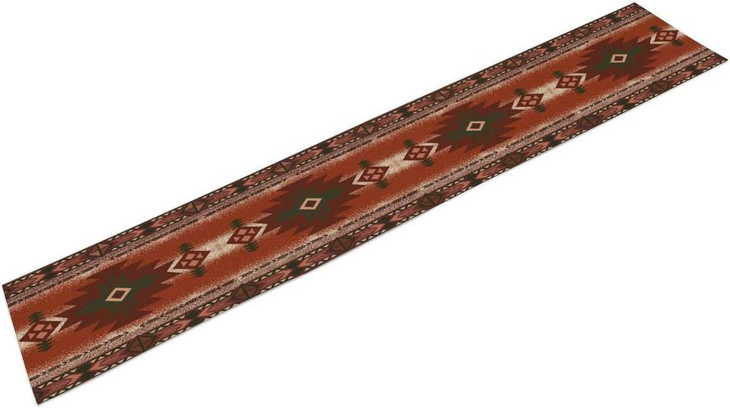 Aztec Table Runner Southwestern Ethnic Style Geometric Navajo Tribe Abstract Pattern Vintage Rustic Table Dinner Table Runner 13x60 Inch