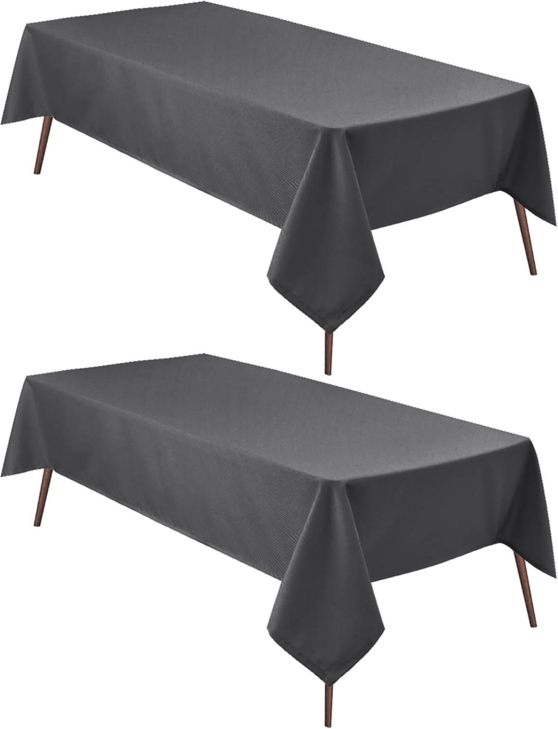 Hiasan 2 Pieces Square Tablecloth - Waterproof and Spillproof Dining Room Washable Polyester Table Cloth for Dining Room, 54 x 54 Inch, Grey