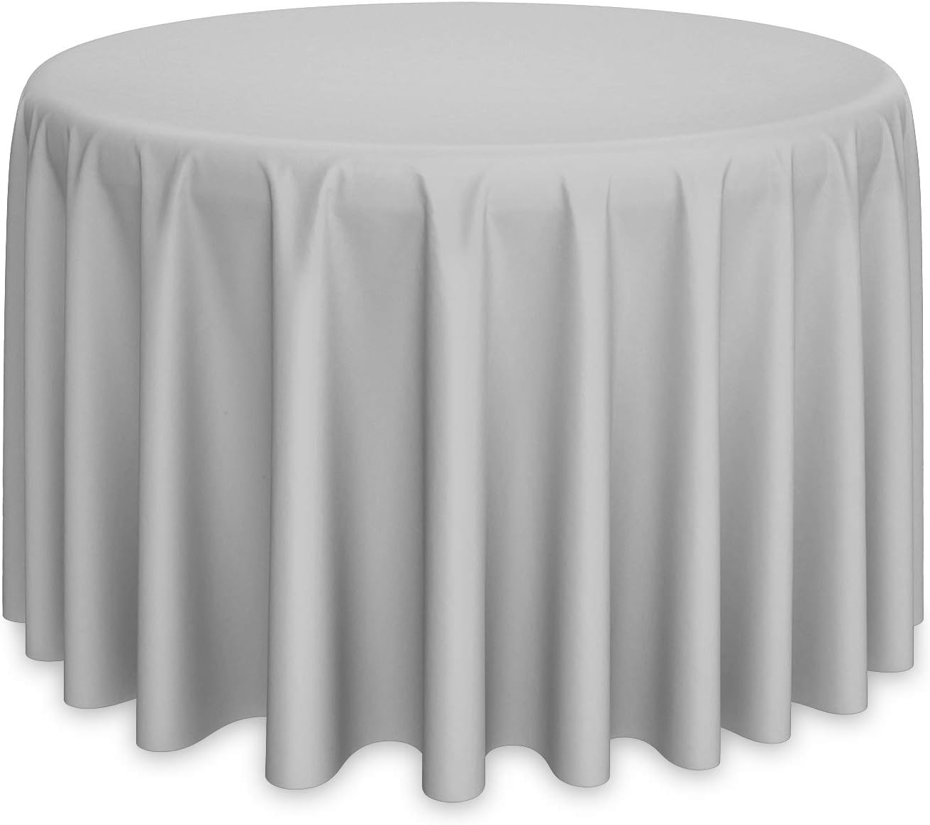 Lann's Linens - 10 Premium 132" Round Tablecloths for Wedding/Banquet/Restaurant - Polyester Fabric Table Cloths - Silver