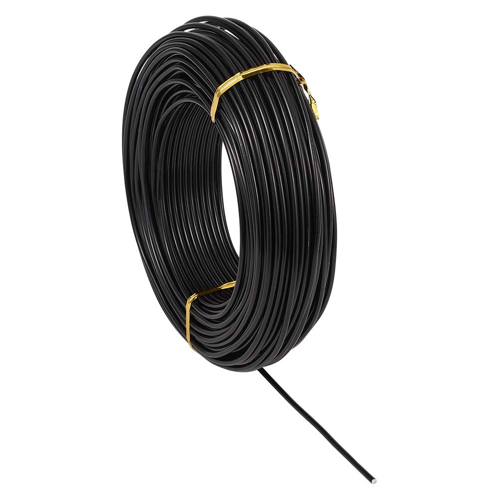 Fashewelry 114 Feet 10 Gauge Aluminum Wire Black Bendable Metal Craft Wire for Beading Jewelry Craft Making (2.5mm)