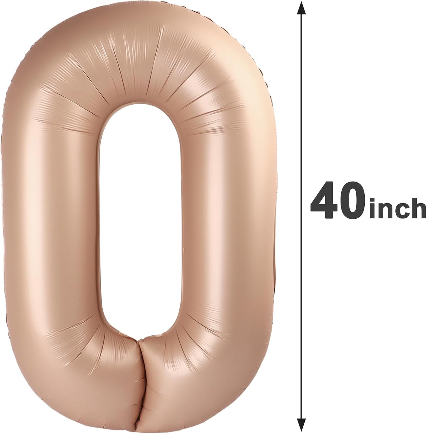 Light Brown Helium Number Balloon 40 Inch, Giant Foil Light Brown Number 0 Birthday Balloons, Large Numbers 10 20 30 40 50 60 70 80 90 100 2026, Party Celebration Supplies Decorations