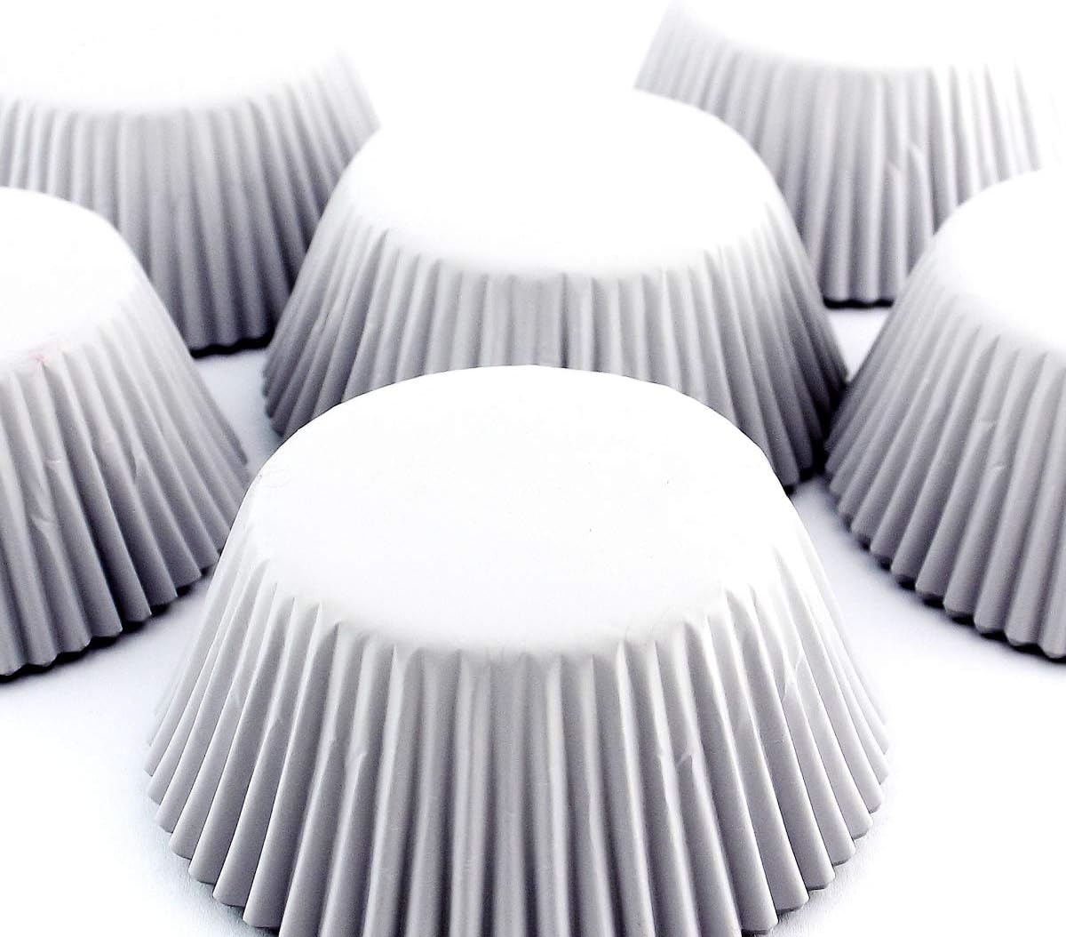 Eoonfirst Light Gray Foil Cupcake Case Liners Baking Muffin Paper Cups 198 Pcs