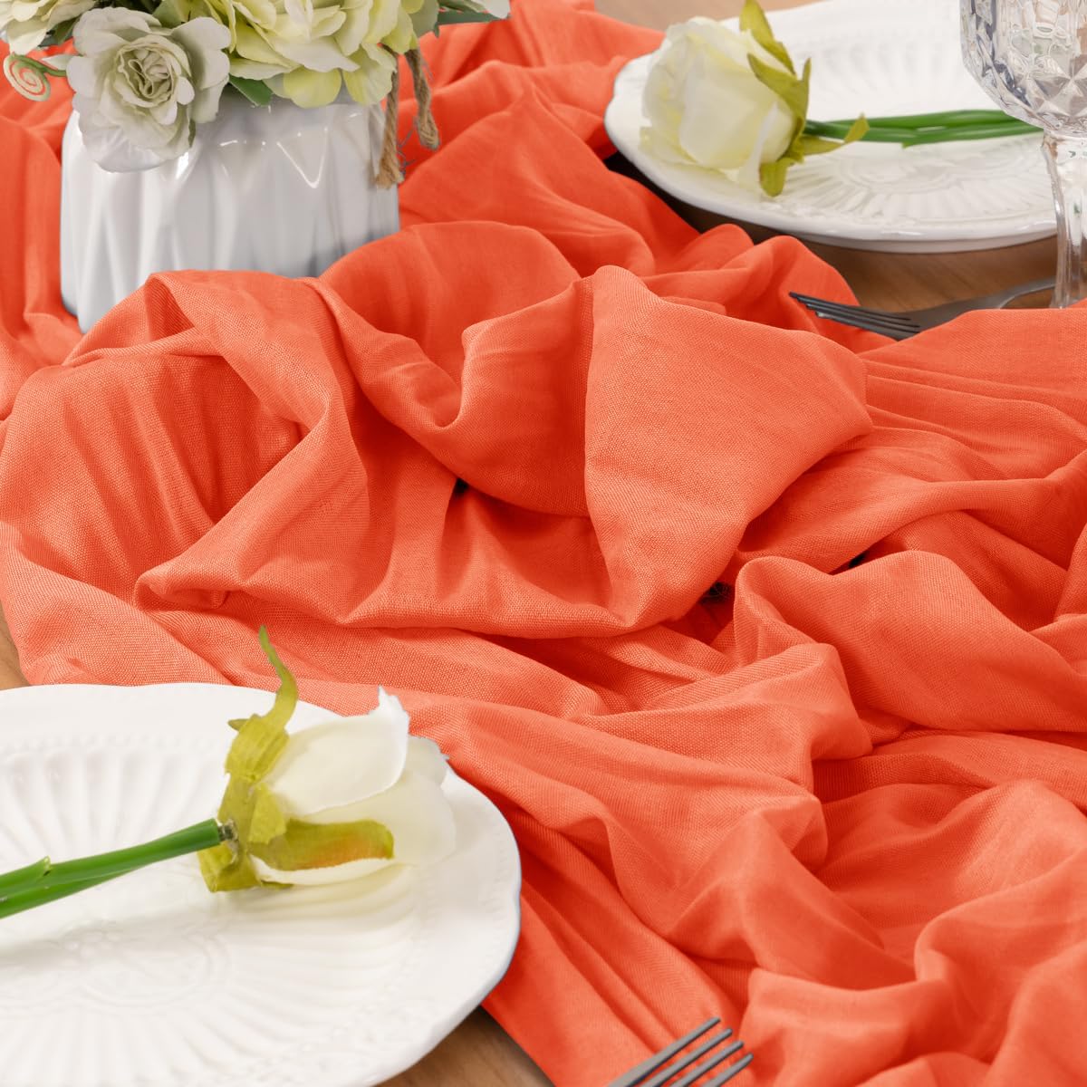 Orange Table Runner Cheesecloth Table Runners 10 Pack 10FT Baby Shower Decoration 120 InchesFall Table Decor Dining Room Centerpiece Wedding Boho Baby Shower Birthday
