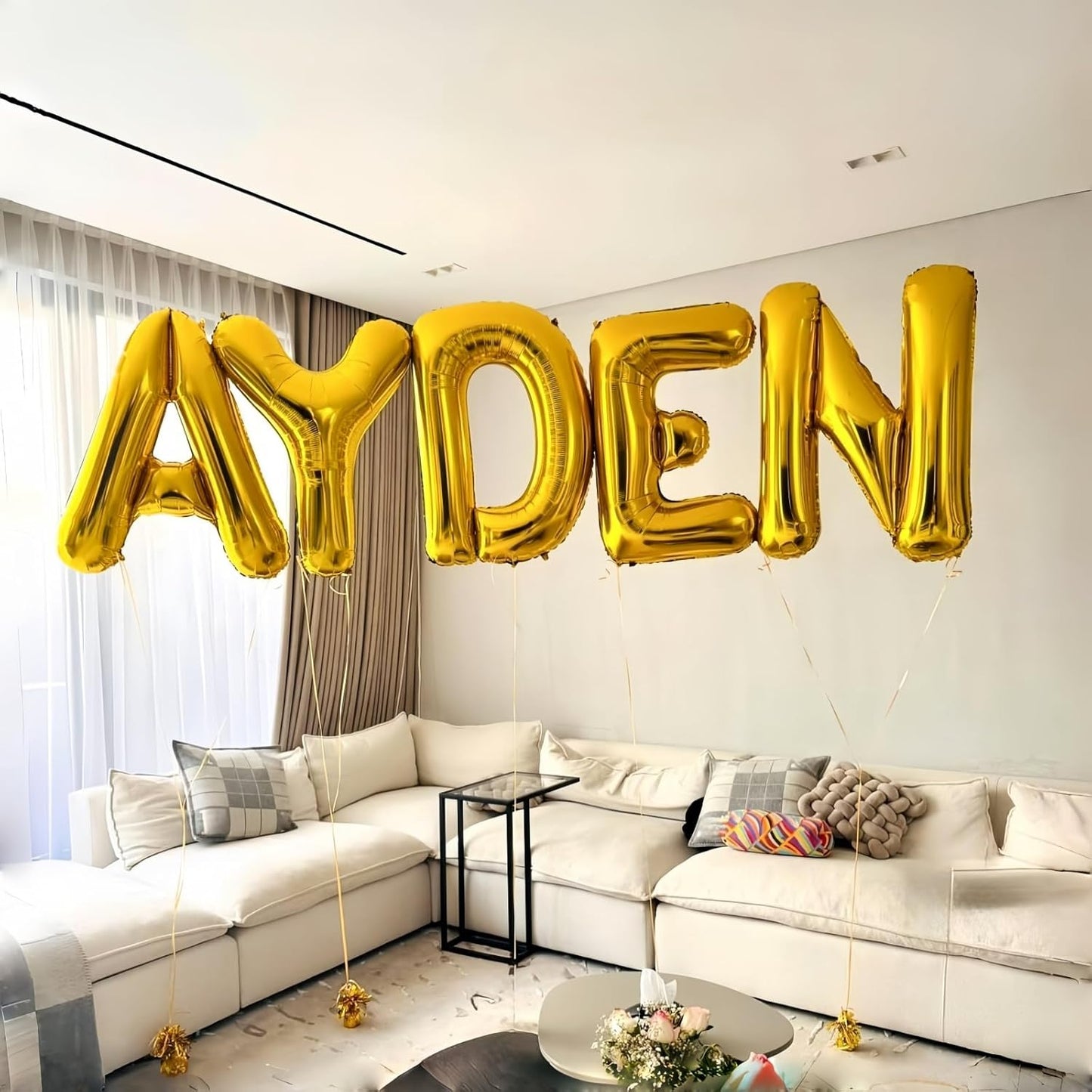Giant P Alphabet Balloon Letters, Gold Self Inflating Custom Letter Balloons Birthday Decor, 40 Inch Helium Mylar Foil Name Word Balloons for Girls Men Anniversary Party Graduation Decoration Supplies