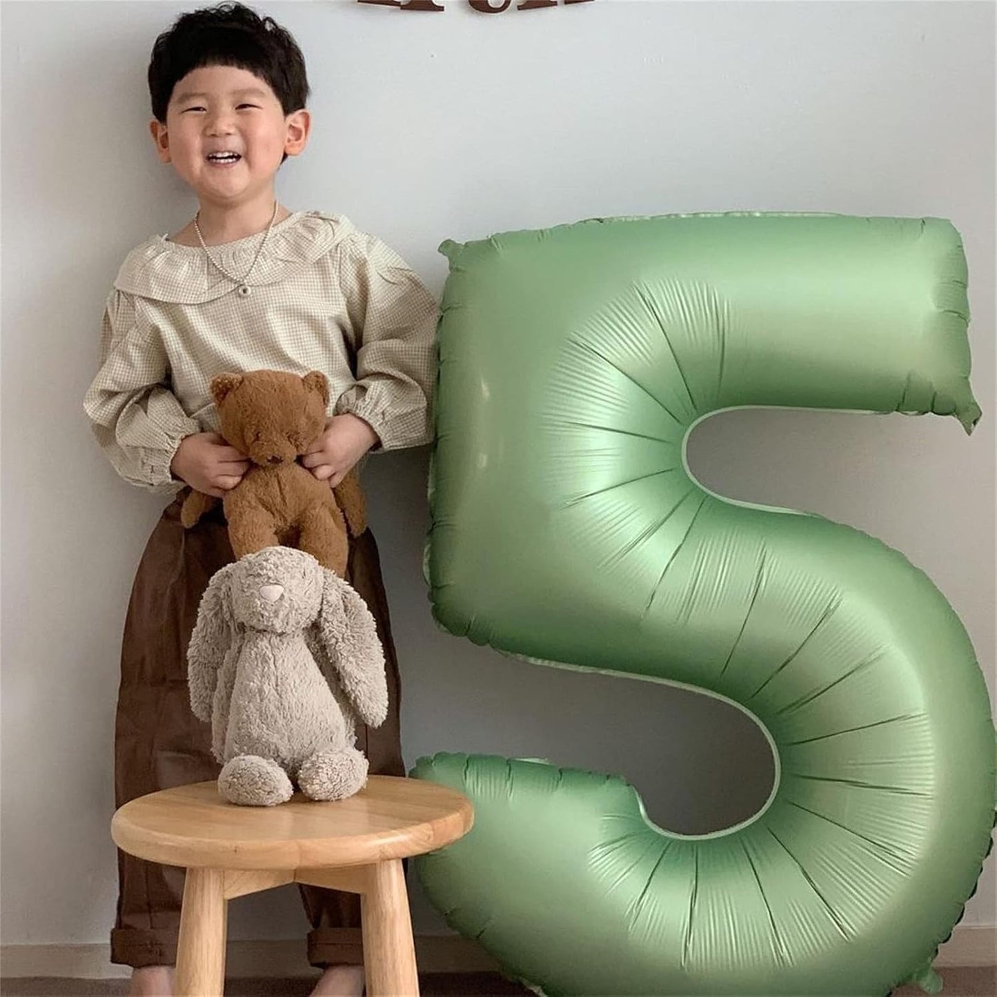 40'' Sage Green Number 9 Balloon, Self Inflating Foil Number Balloons Set 0-9, Olive Green Digital 9 Helium Balloon for Girls Boys 9th Jungle Safari Birthday Party Decorations Anniversary Supplies