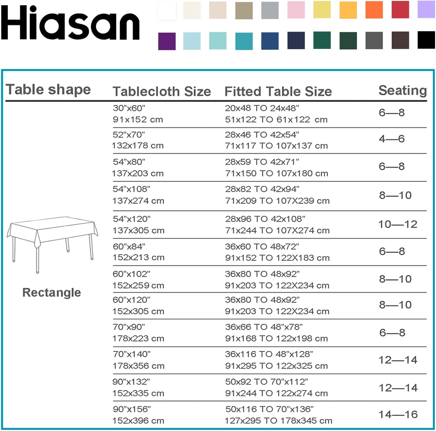 Hiasan 2 Pieces White Rectangle Tablecloth - Waterproof and Spillproof Restaurant Washable Polyester Table Cloth for Dining Room, 70 x 140 Inch