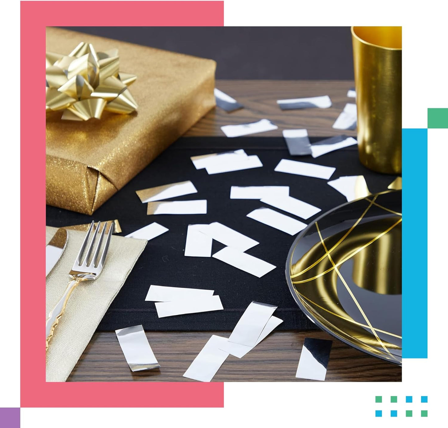 Rectangular Green Mylar Shiny Foil Metallic Confetti for Cannon and Launcher use - Gender Reveal Confetti for Wedding, Parties, Mother’s Day and Live Events - 1 lb, 16 oz