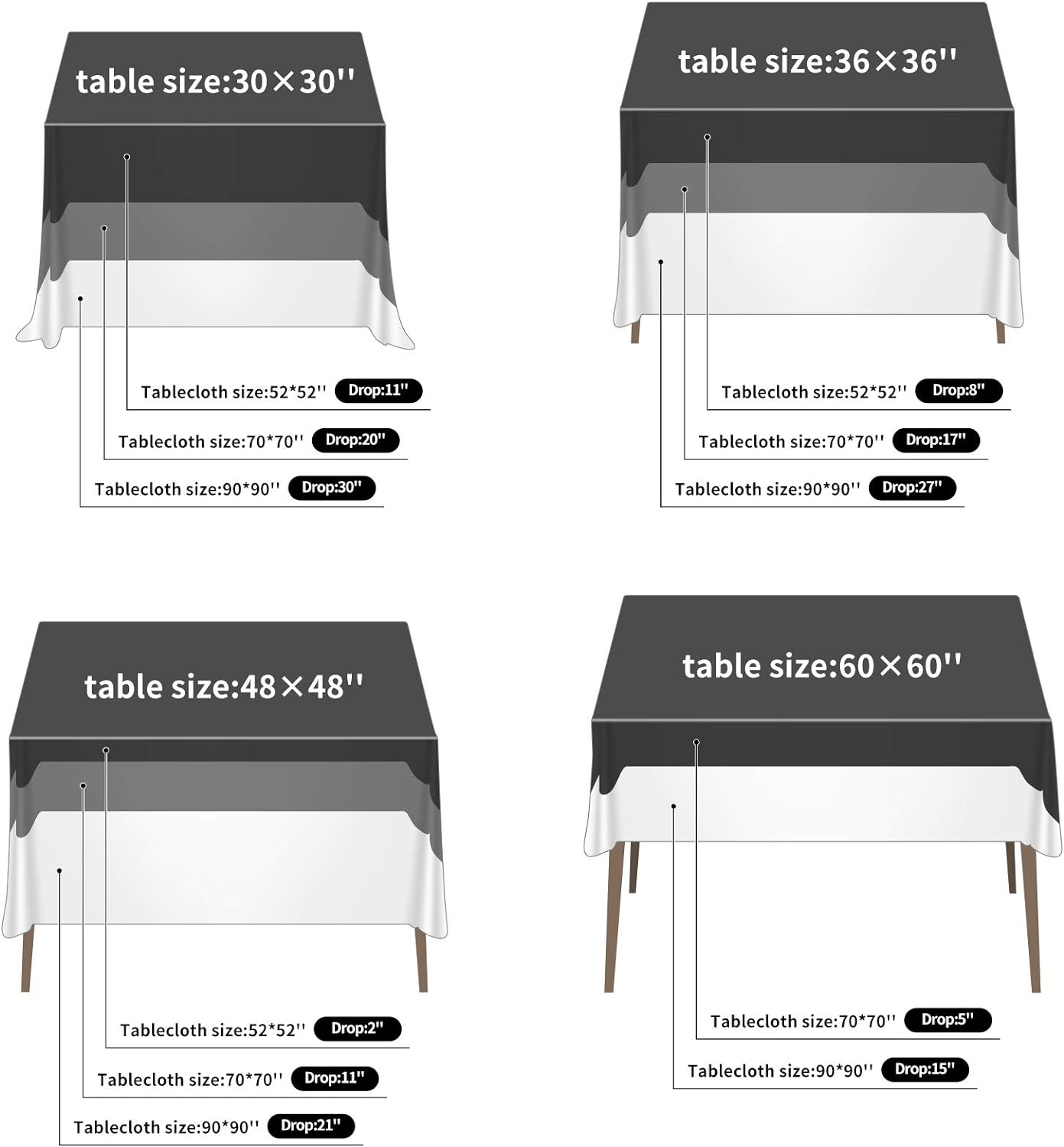 Cupuamon Square Tablecloth 70x70 inch Washable Polyester Fabric Table Cloth for Wedding Party Dining Banquet Decoration（70x70,Ivory）