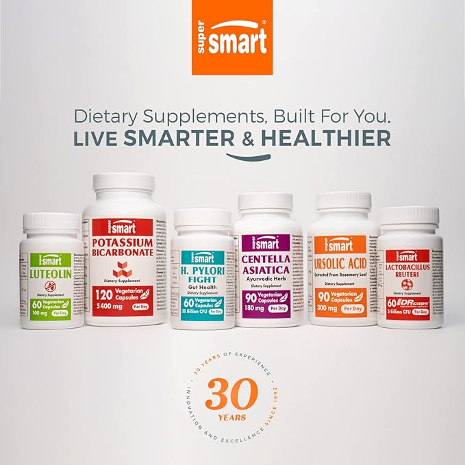 Supersmart Daily 1 Timed Release (Patented) - 30-in-1 Daily Multivitamin for Women & Men - with Vitamin A, B, C, D, E, Magnesium, Zinc, BioPQQ | Made in USA | Non-GMO & Gluten Free - 60 Tablets