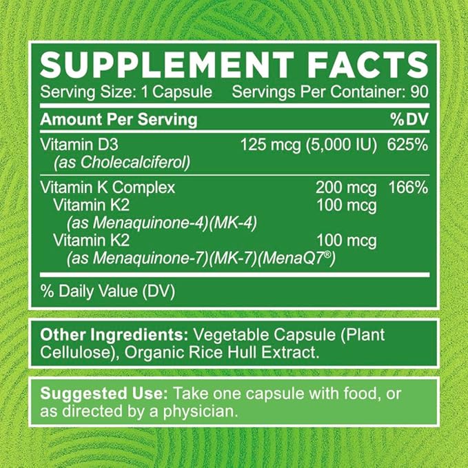 Vitamin D3 K2 and Magnesium Complex