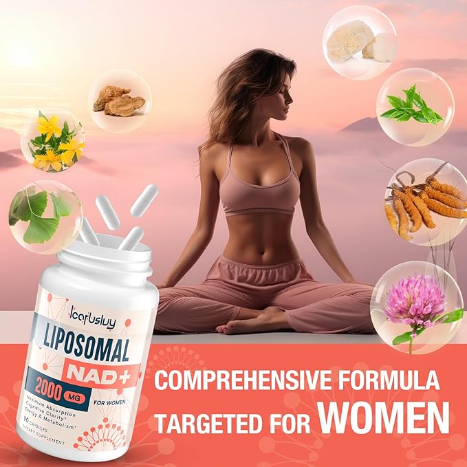 2000MG NAD+ Supplement for Women, with Ashwagandha, Maca, Black Cohosh & Ginkgo Biloba, NMN Alternative, Max Absorption - Liposomal NAD+, Menopause, Focus, Energy, Aging Combat, 720 Capsules