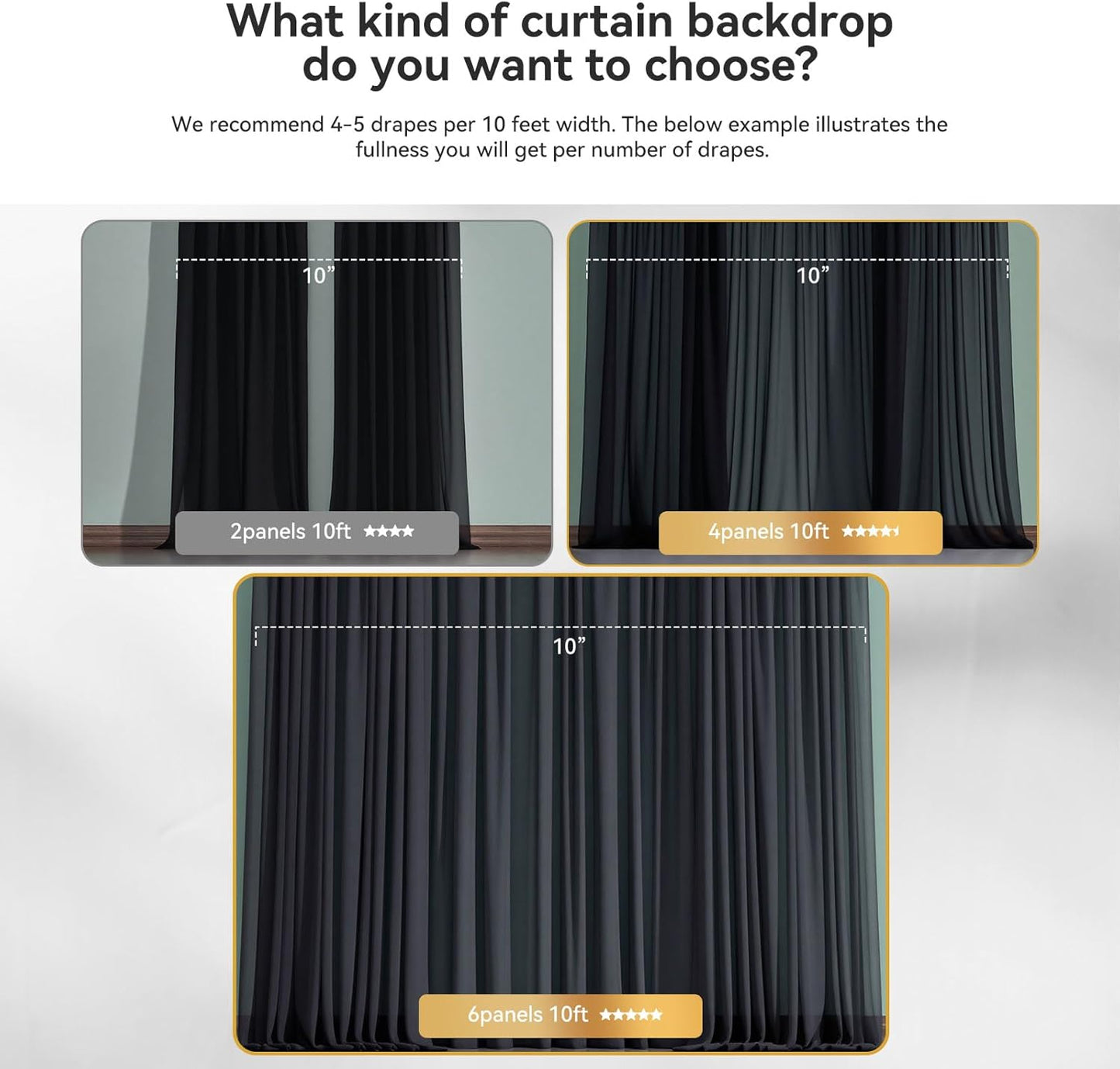 Ledido 10×8ft Tulle Backdrop Curtains with Lights String - 300LED Fairy Lights Sheer Curtain Backdrop for Weddings Baby Shower and Birthday Party Decorations(6 Panels 5×8ft)