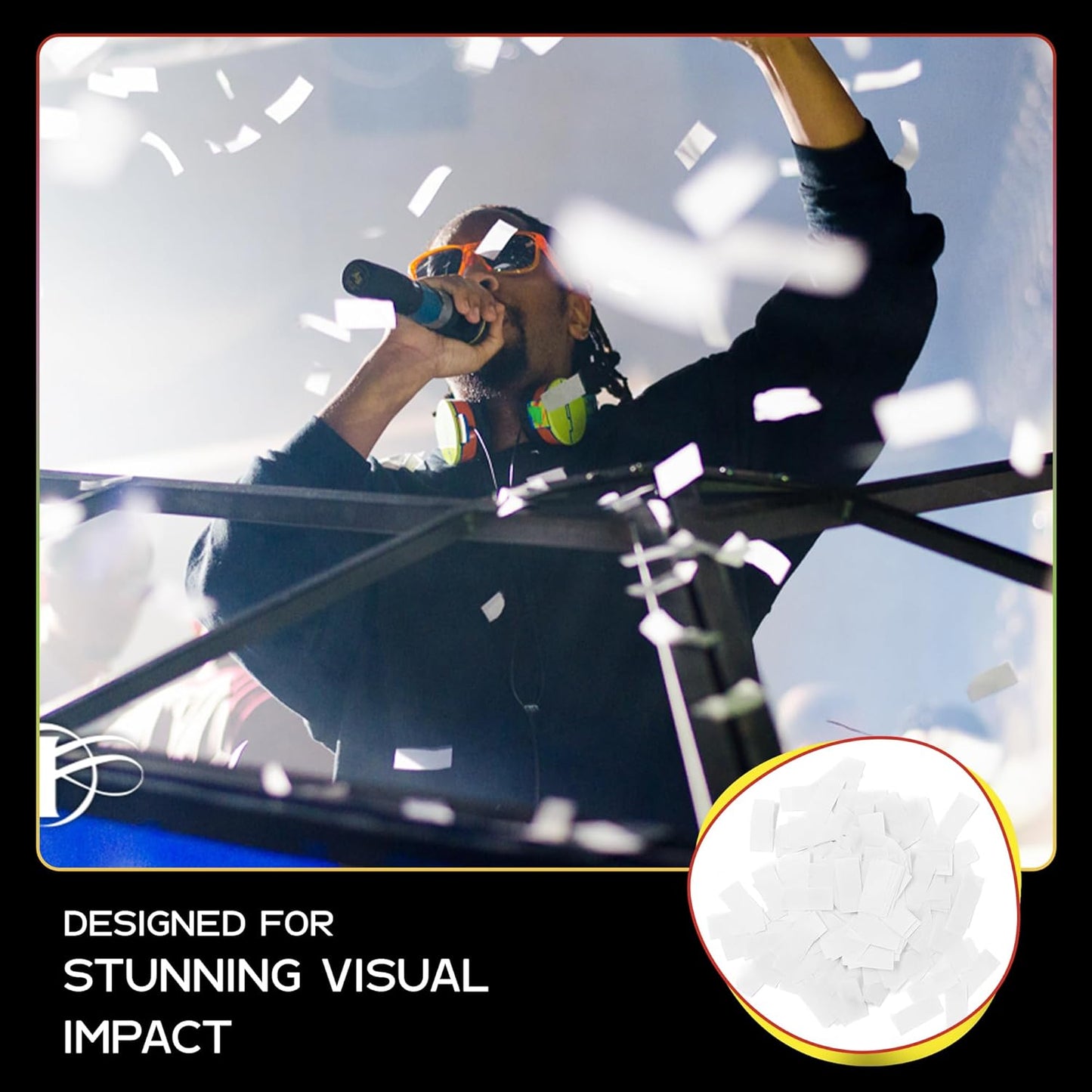 White Biodegradable Confetti - Rectangular Fluttering Tissue Paper Confetii for Cannon and Launcher use – Best for Mother’s Day, Wedding, Parties and Live Events - 1 lb, 16 oz