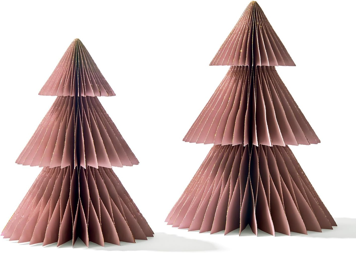 LampLust Pink Tree, 2 Pack Honeycomb Paper Trees 10 & 12 Inch, Pink Decorations, Winter Wonderland & Enchanted Forest Decorations Indoor, Home Table Top Decor, Table Centerpieces